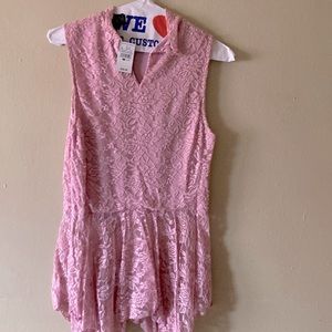 Pink lace sleeveless top